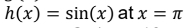 h(x) = sin(x)at x = n
