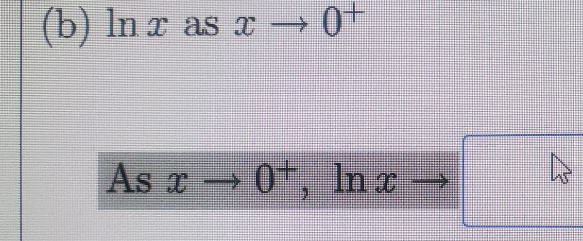 ( ln x as I →
b)
As x0+, In a
0t, Inx-
