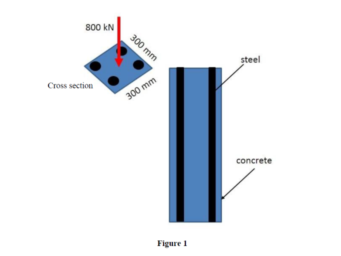 800 kN
300 mm
steel
Cross section
300 mm
concrete
Figure 1
