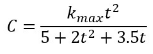C =
kmaxt²
5 + 2t² + 3.5t