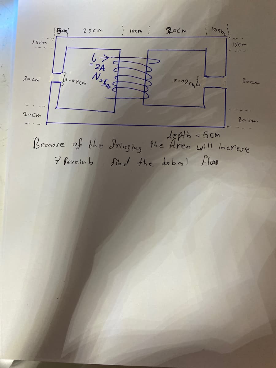 i 1ocm
20cm
2scm
Iscm
Iscm
い>
= 2A
3ocm
30 cm
6 -07cm
2o cm
20cm
depth s 5 cm
Because of the Sring ing the Anren will increse
Fluo
fihd the do besl
7 fercin b
