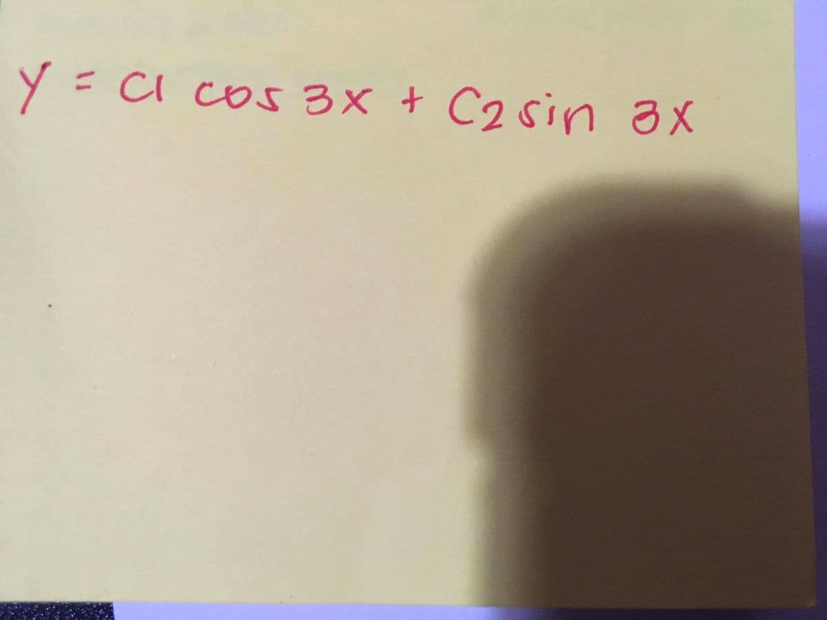 Y = CI Cos 3X + C2sin 3x
