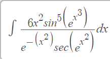 50
6x sin
-dx
e
sec
sec
