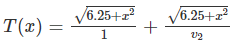 T(x) =
6.25+22
6.25+2²
+
1

