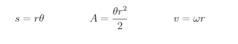 Or²
A =
2
s = r0
v = wr
