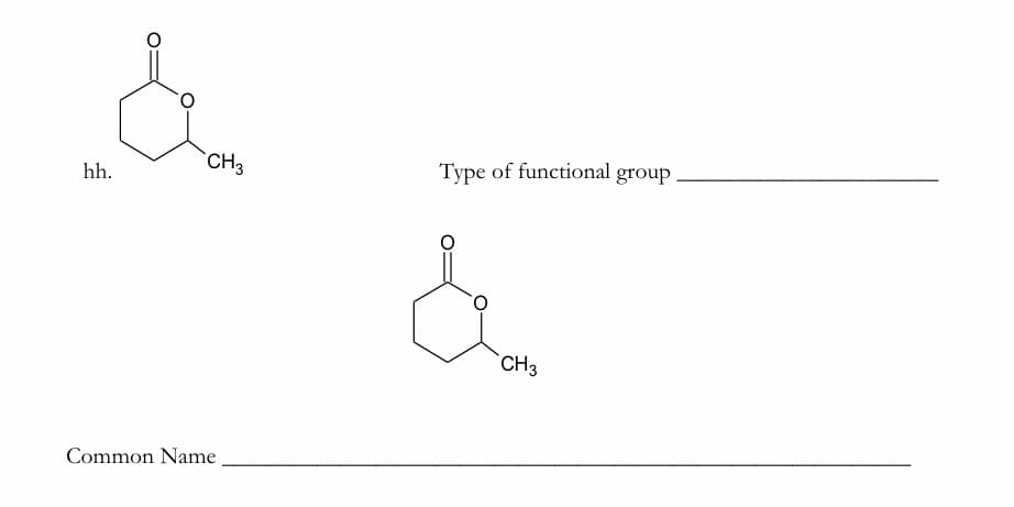 0.
`CH3
Type of functional group
hh.
CH3
Common Name
