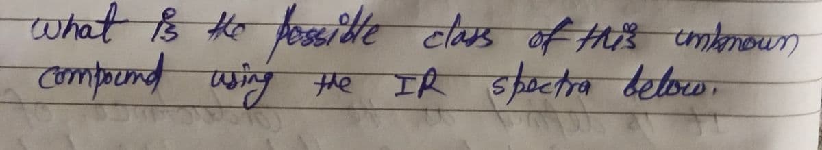 what is the possible class of this contrown
compound using the IR spectra below.