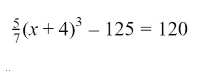 3
( – 125 = 120
(x + 4)
