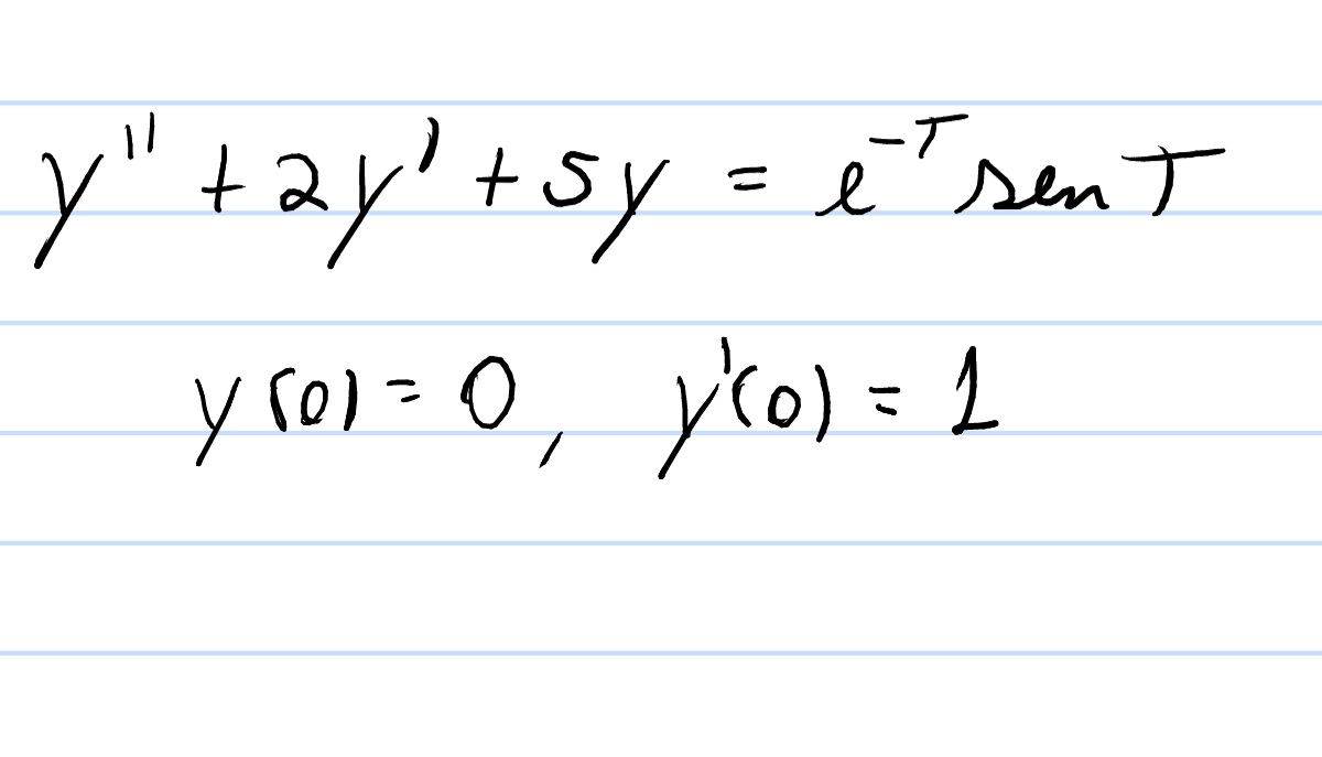 y" +ay'+sy = e"ren I
y ro) = 0, yto) = 1
ーア
