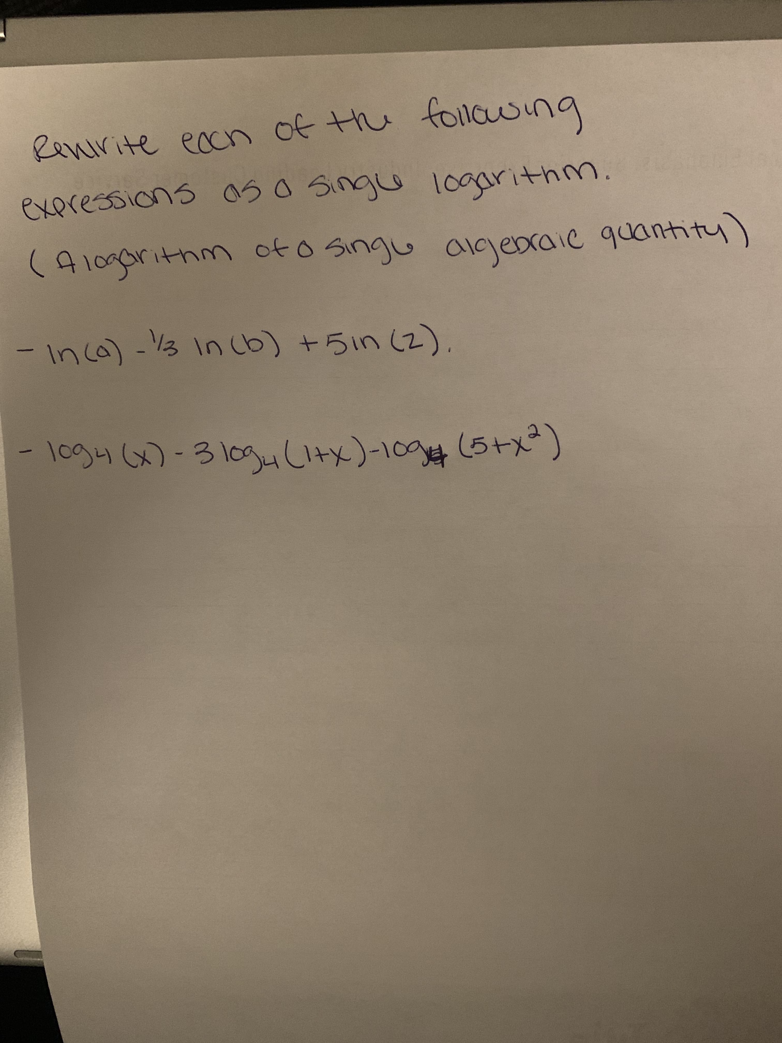 Renirite ecc of the fo1lawing
buuting
ఆUng
(A10garithm oto singu algebraic quantity)
- Inca) -'/3 In6) +いう (2)
