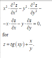 = 0,
ây
-x
for
z=tg(xy)+-
y
