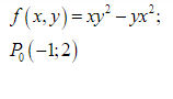 f (x.y
)= xy - yx";
P,(-1;2)
