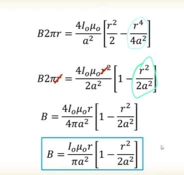 B2mr =
Β2πχ =
B =
41ομο |r2
αξ 2
41ομολ
2α2
4lolor
4πα2
B =
lolor |
παλ
1
1-
1
ht
4a2
2
2α2
r2]
2α2
12
2α2|