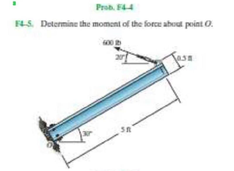 Prab. F44
F45. Determine the moment of the force ahout point O.
00
SR

