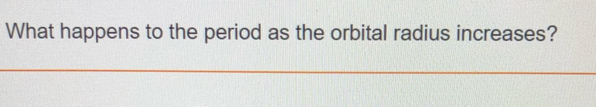 What happens to the period as the orbital radius increases?