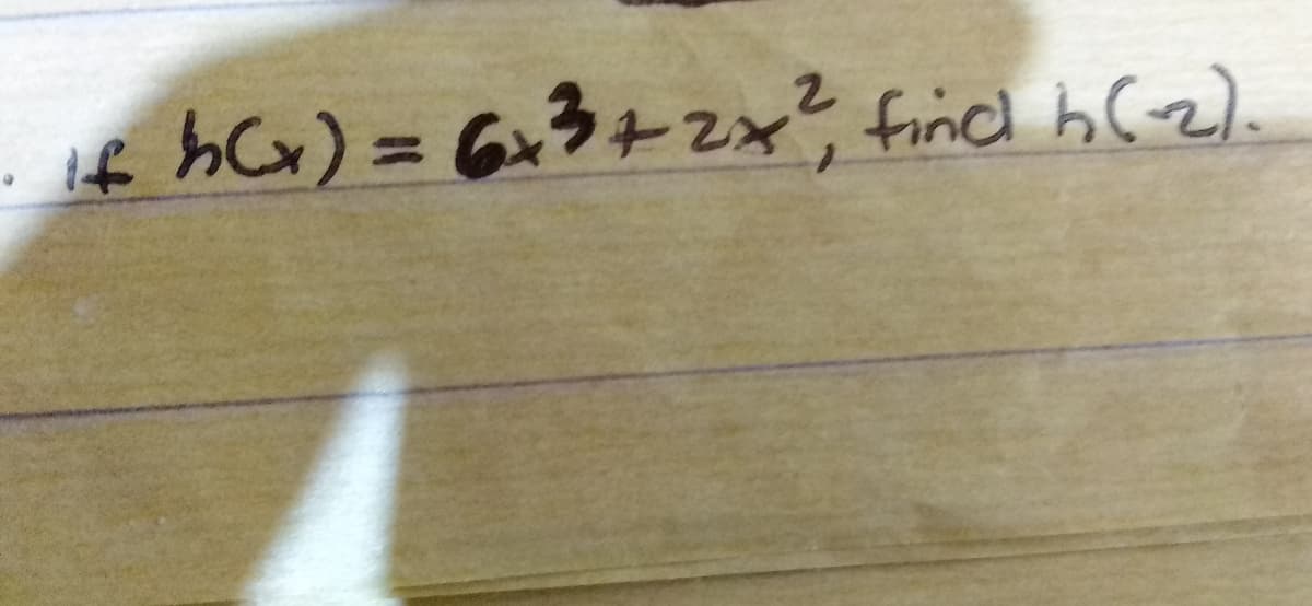 t hGx) = 6+3+2x? fincl h(2).
%3D
