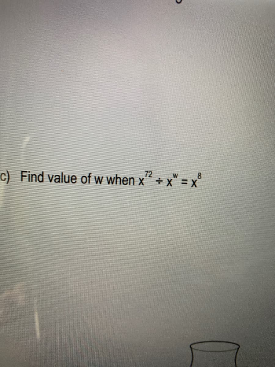 72
c) Find value of w when x'
EX
