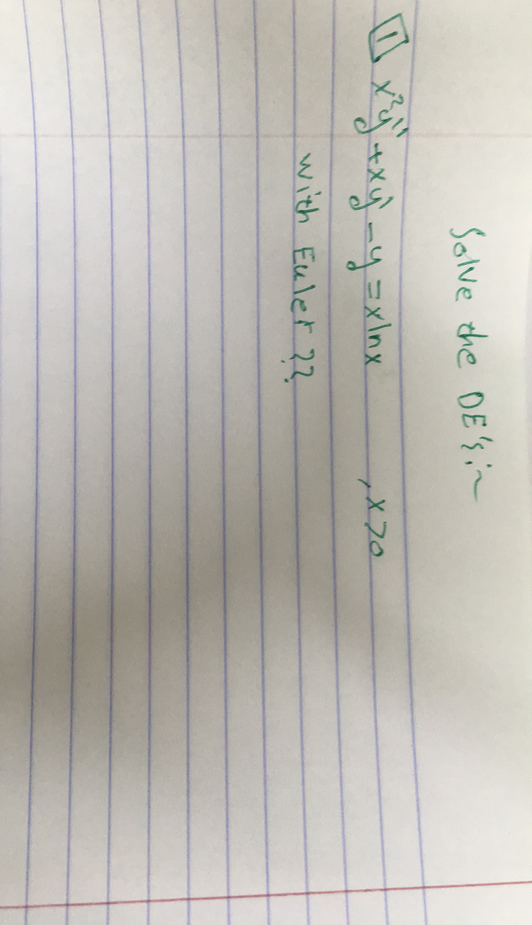 Solve che DE'sin
with Euler 2?
