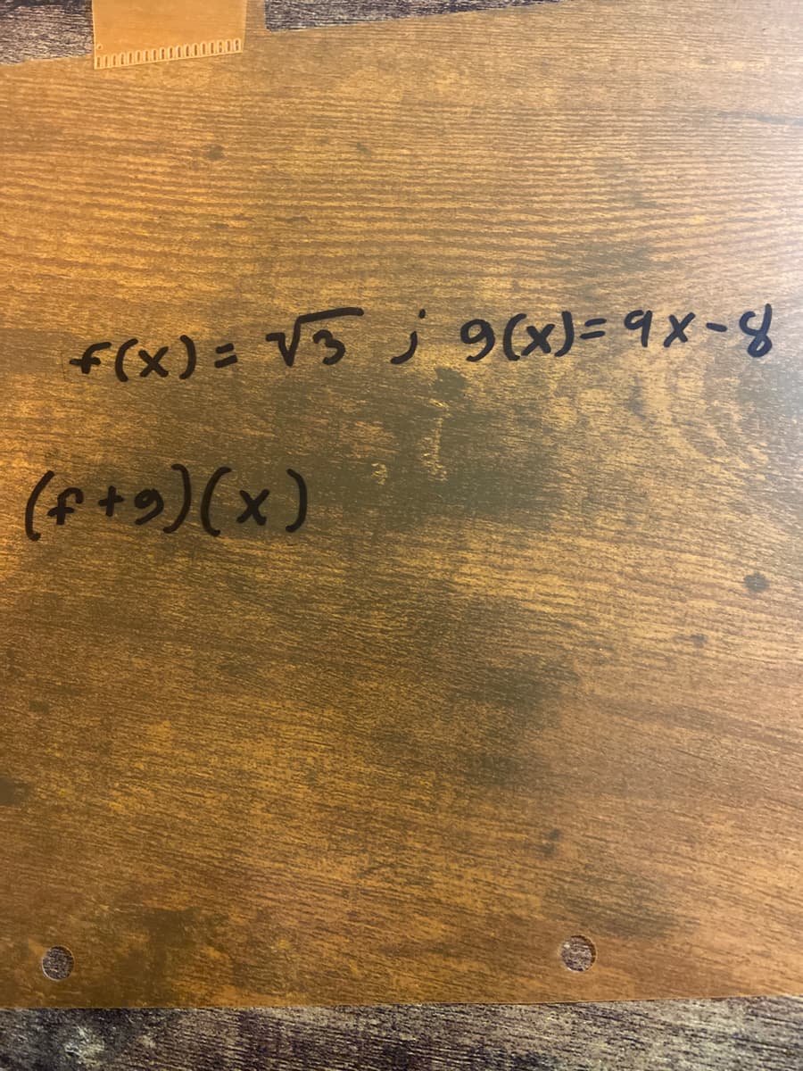 f(x) = V3 j 9(x)= 9x-8
(e+9)(x)
