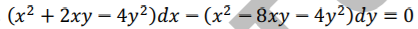 (x² + 2xy – 4y²)dx
– (x² – 8xy – 4y²)dy = 0
|3D

