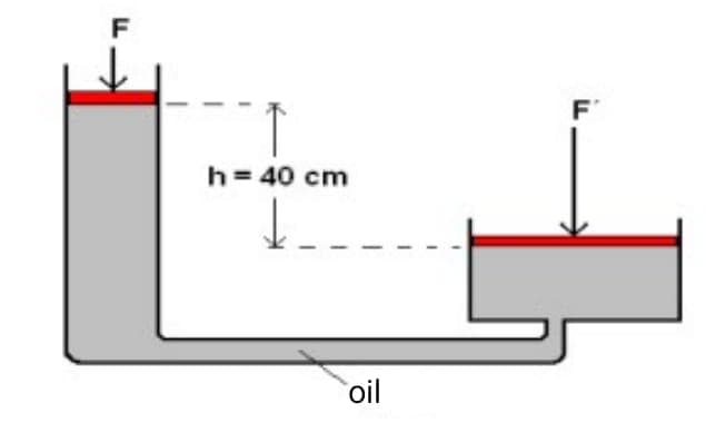 F
h= 40 cm
oil
