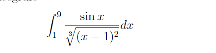 S₁² =
3
sin x
(x - 1)²
=dx
