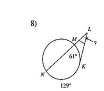 8)
M
61°
K
N
129°
