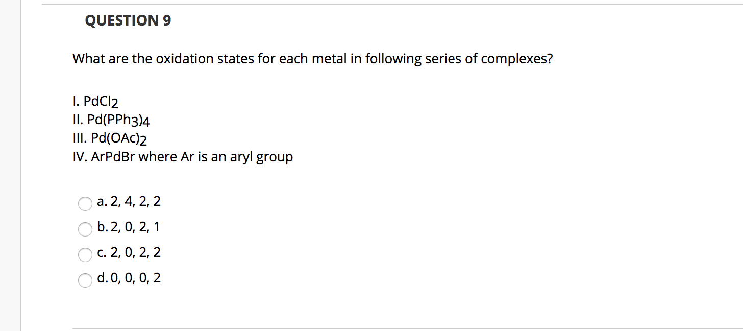 oxidation states for each metal in following series of complexes?
