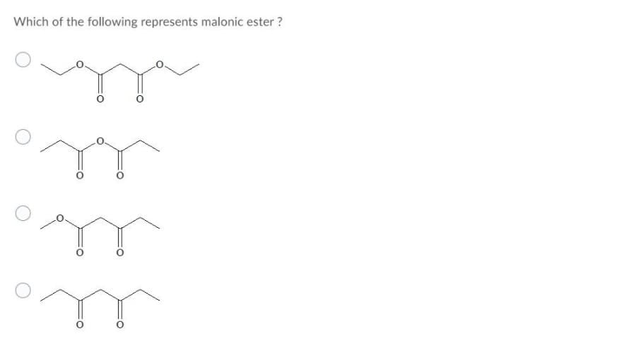 Which of the following represents malonic ester ?
