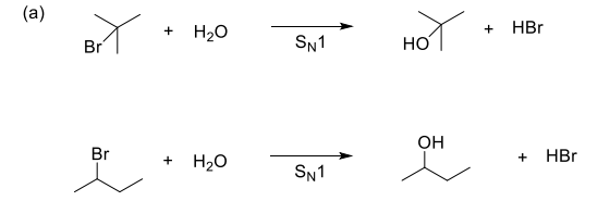 (а)
not
H20
+
Br
HBr
+
HOT
SN1
Br
OH
H20
HBr
+
SN1
+
