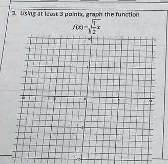 3. Using at least 3 points, graph the function
f(x)=
-10
