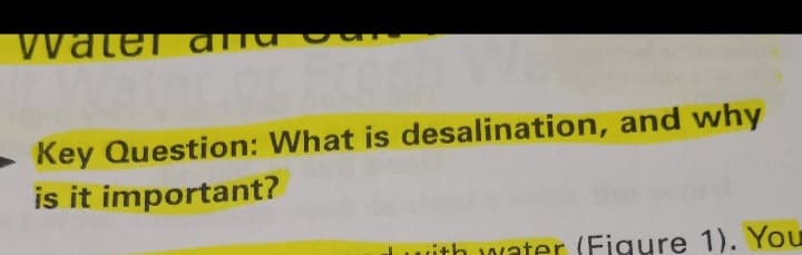 Water ana
- Key Question: What is desalination, and why
is it important?
lwith water (Figure 1). You
