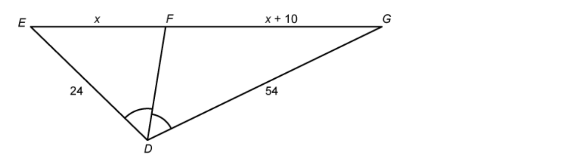 E
F
X + 10
G
24
54
