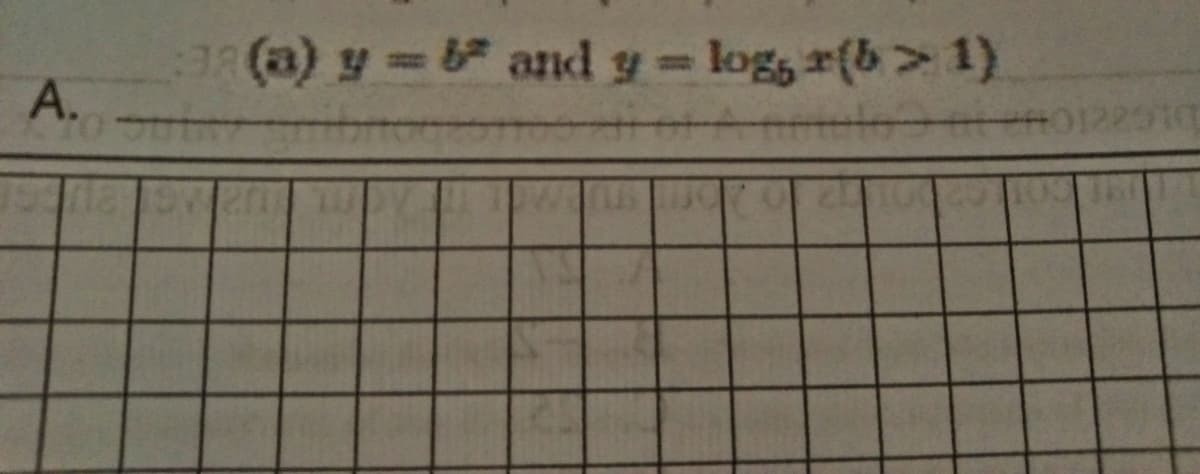 3 (a) y and y= logs r(b>1)
%3D
A.
