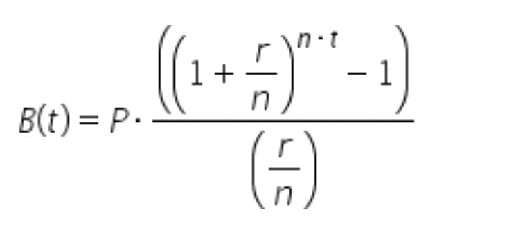 B(t) = P-
n-t
((₁ + - )***
+)
1
니ㄷ
1