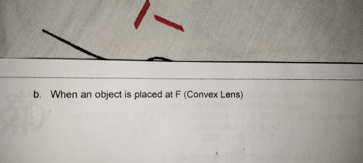 b. When an object is placed at F (Convex Lens)
