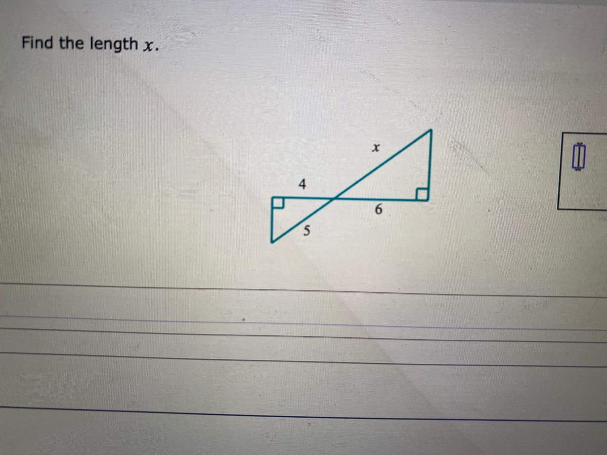 Find the length
X.
