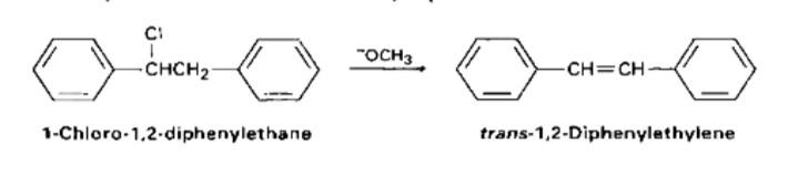 "OCH3
CHCH2
-CH=CH-
1-Chloro-1,2-diphenylethane
trans-1,2-Diphenylethylene
