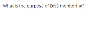 What is the purpose of DNS monitoring?
