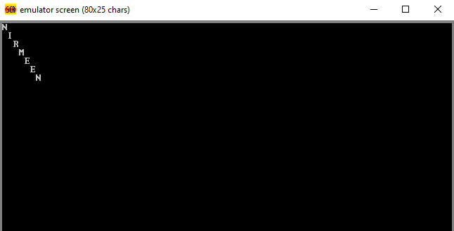 SER emulator screen (80x25 chars)
N
I
R
M
N
