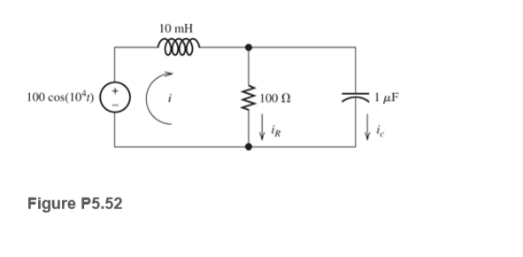 10 mH
100 cos(10*r)
100 2
1 µF
Figure P5.52
