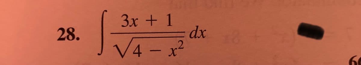 3x + 1
dx
28.
V4 - x²
