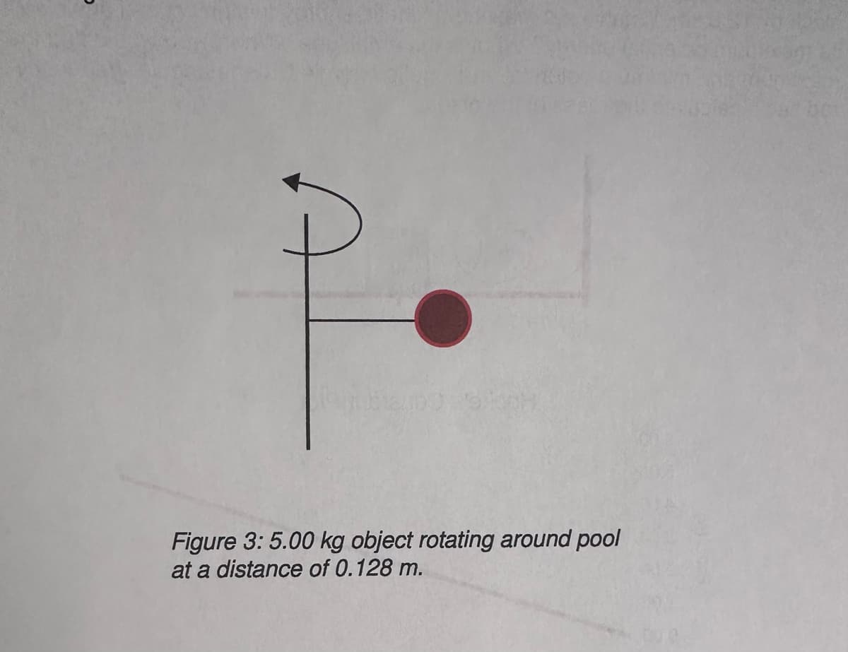 Figure 3: 5.00 kg object rotating around pool
at a distance of 0.128 m.