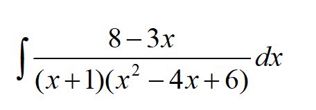 8-3x
(x+1)(x² −4x+6)
- dx