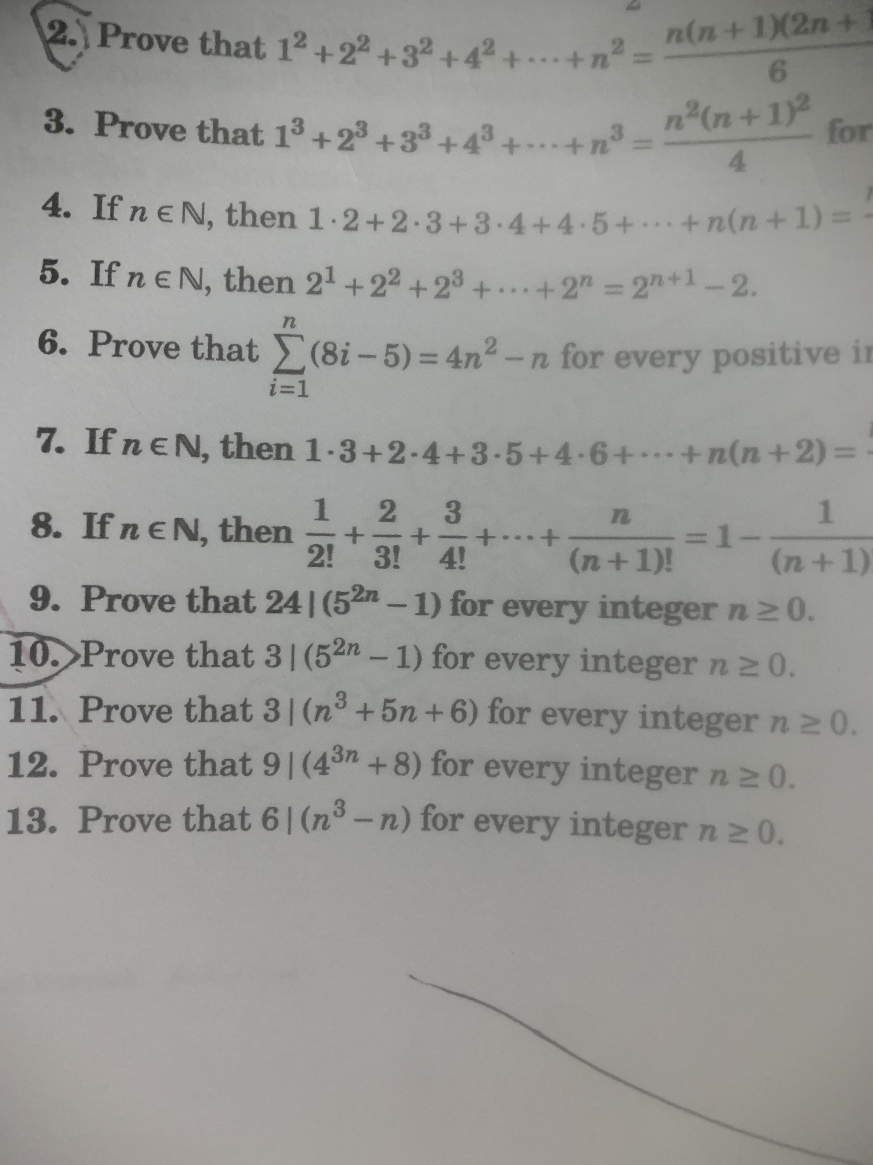 2n
10. Prove that 31 (5 - 1) for every integer n 2 0.

