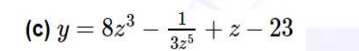 (c) y = 823
1
+z – 23
325
