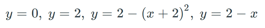 y = 0, y = 2, y = 2 – (x +2)“, y = 2 – x
-
-
