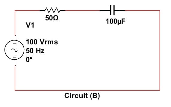 502
100µF
V1
100 Vrms
+
50 Hz
0°
Circuit (B)
