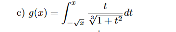 c) g(x) =
t
dt
-Va V1 +t²
