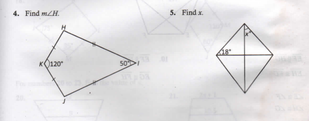 4. Find m/H.
5. Find x.
KO120°
50,
18
